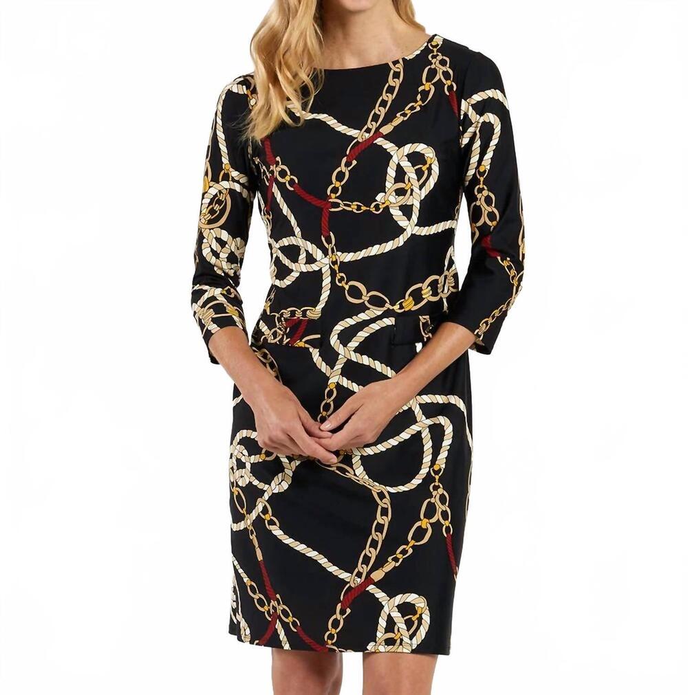 NEW JUDE CONNALLY sabine mini dress in ribbons and chains black